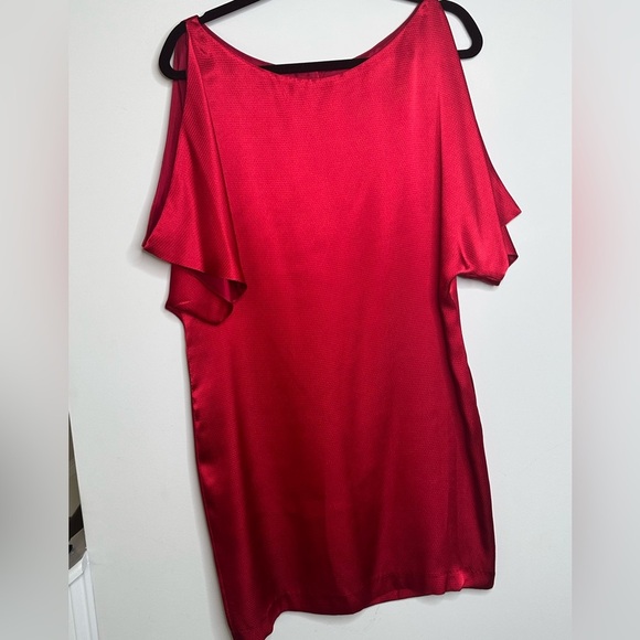 Aiden Mattox Elegant Red Open Sleeves Dress - Picture 2 of 8